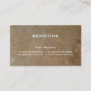 Construction Contractor Stone Business Card