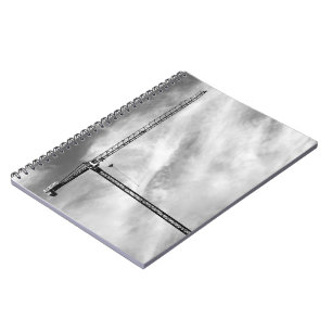 Construction Crane and Sky Black and White Photo Notebook