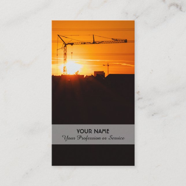 Construction crane and tower crane specialist busi business card (Front)