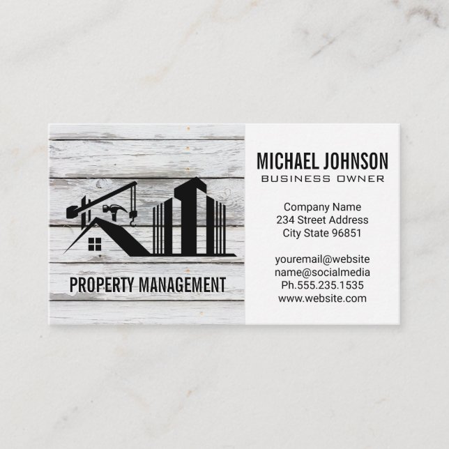 Construction Crane | Buildings Business Card (Front)