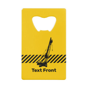 Construction Crane Credit Card Bottle Opener