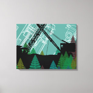 Construction crane Fantasy Art Crawler Crane Canvas Print