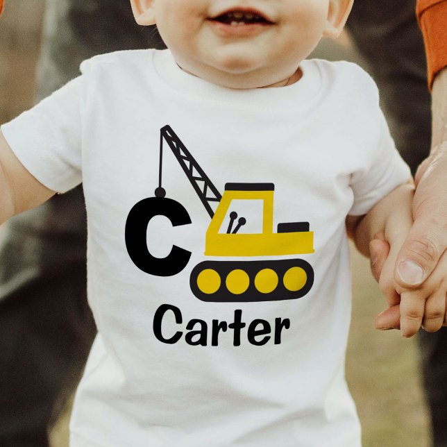 Construction Crane Kid Boy Personalized T-Shirt (Creator Uploaded)