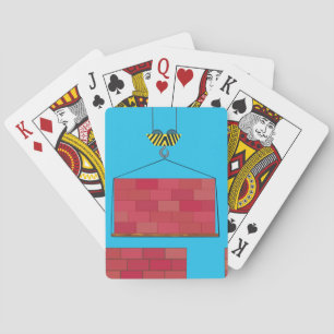 Construction Crane Lifting Brick Wall  Playing Cards