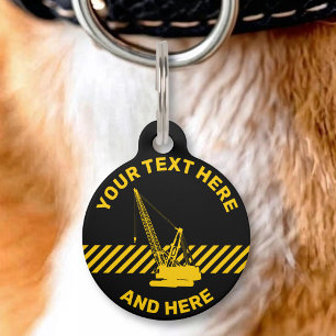 Construction Crane Pet Tag