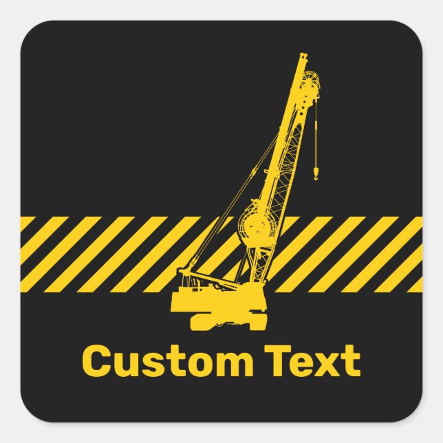 Construction Crane Square Sticker (Front)
