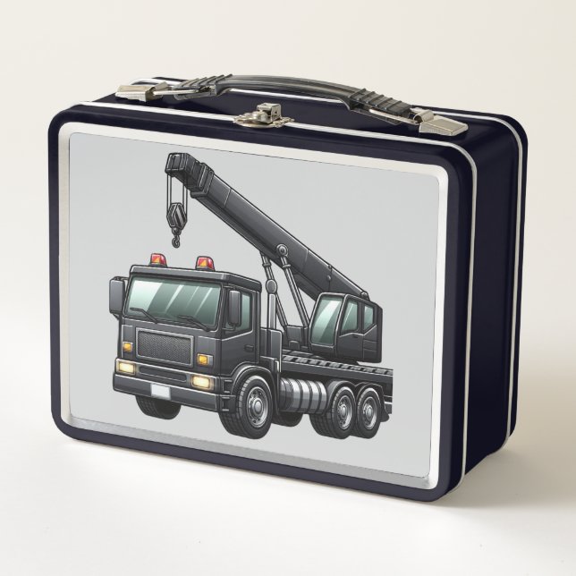 Construction/crane truck metal lunch box (Front)
