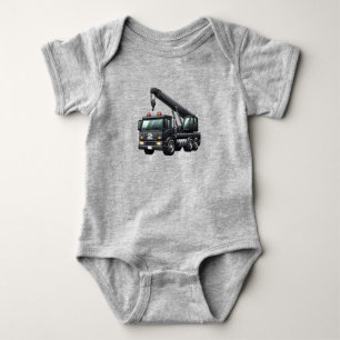 Construction/crane truck with customized age # baby bodysuit