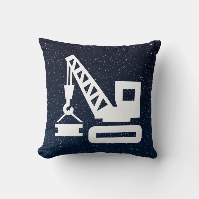 Construction Cranes Minimal Throw Pillow (Front)