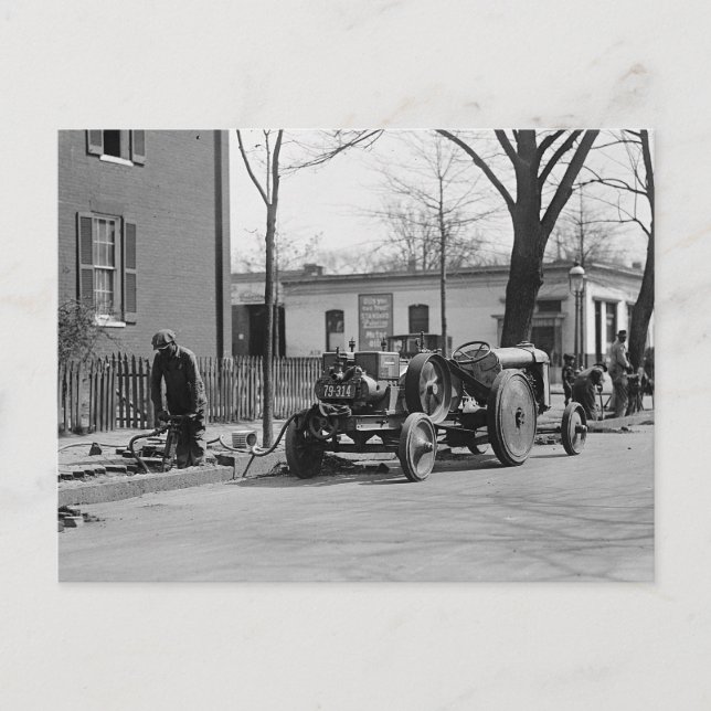 Construction Crew, 1925 Postcard (Front)