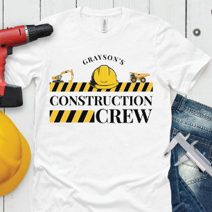 Construction Crew Boy Birthday Party Family T-Shirt