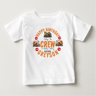 Construction Crew Dump Truck Boy 2nd Birthday  Baby T-Shirt