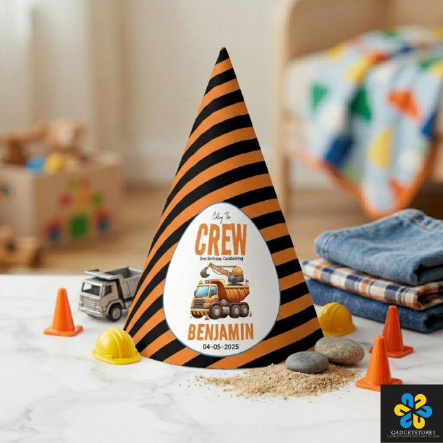 Construction Crew Dump Truck Boy 2nd Birthday Party Hat (Construction Crew Dump Truck Boy 2nd Birthday Party Hat
)