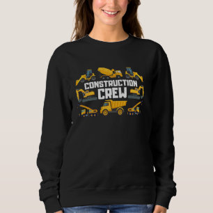Construction Crew Worker Excavator Kids Boys Girls Sweatshirt