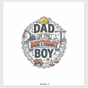 Construction Dad of the Birthday Boy Shirt Design_