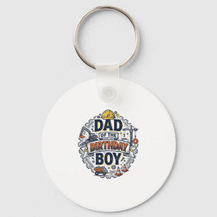 Construction Dad of the Birthday Boy Shirt Design_ Keychain