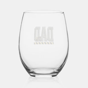 Construction Dad Vintage Engraving T-Shirt Design_ Stemless Wine Glass