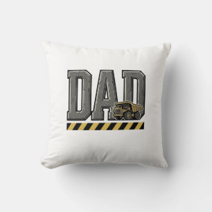 Construction Dad Vintage Engraving T-Shirt Design_ Throw Pillow