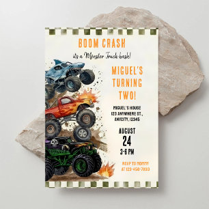 Construction Dump Truck 2nd Birthday Invitation