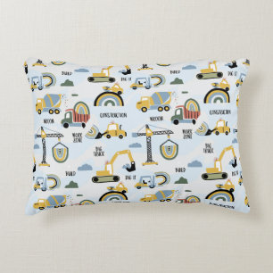 Construction Dump Truck Accent Pillow