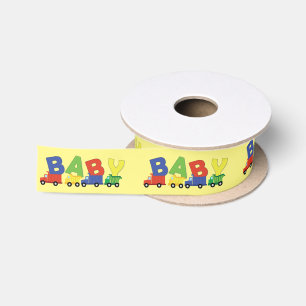 Construction Dump Truck Baby Shower Boy Satin Ribbon
