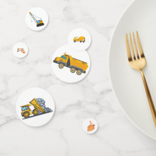 Construction Dump Truck Birthday Confetti