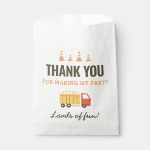 Construction Dump Truck Birthday Party Favour Bag