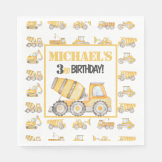 Construction Dump Truck Birthday Party Napkins