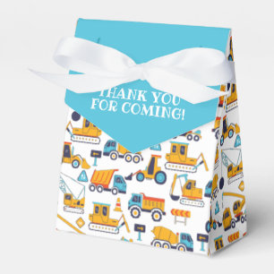 Construction Dump Truck Birthday Thank You Blue Favor Box