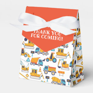 Construction Dump Truck Birthday Thank You Orange Favor Box