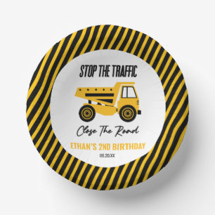 Construction Dump Truck Bulldozer Birthday Party Paper Plate