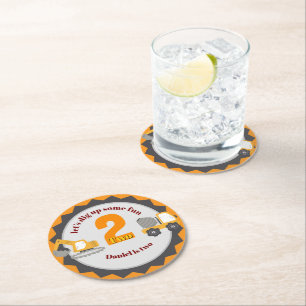 Construction Dump Truck Round Paper Coaster
