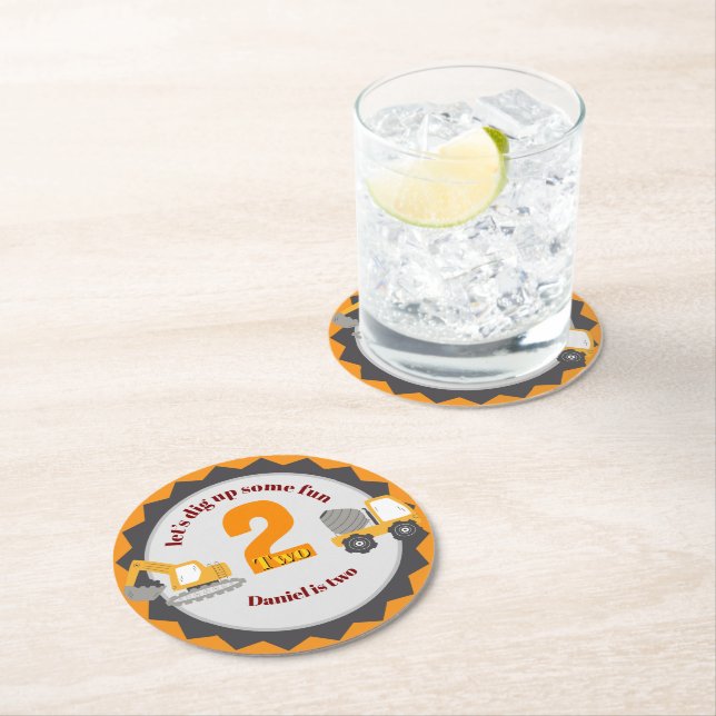 Construction Dump Truck Round Paper Coaster (Insitu)