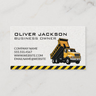 Construction Dump Truck Unloading Material Business Card