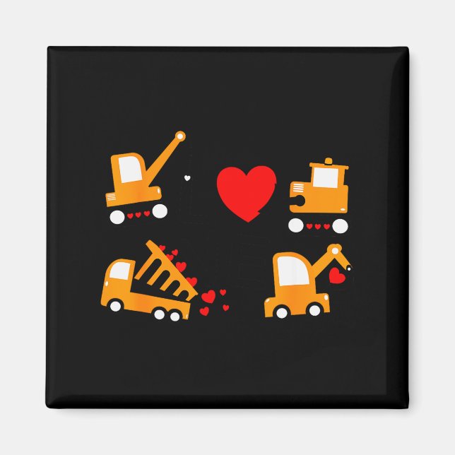 Construction Dump Truck Valentines Day Of Lover Ki Magnet (Front)