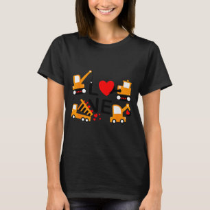 Construction Dump Truck Valentines Day Of Lover Ki T-Shirt