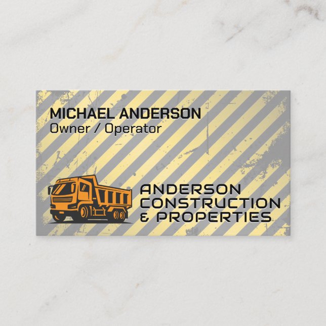 Construction Dump Truck Vehicle Business Card (Front)