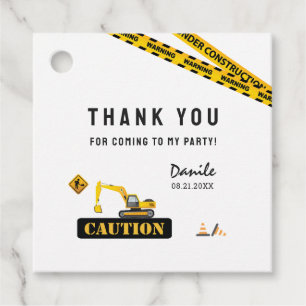 Construction Dump Truck Vehicles Birthday Gifts Favour Tags