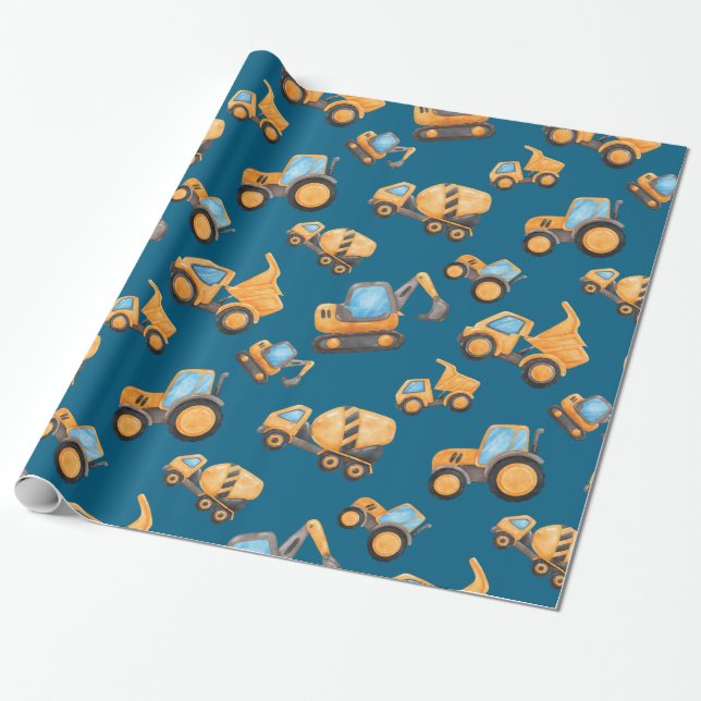 Construction Dump Truck Wrapping Paper (Unrolled)