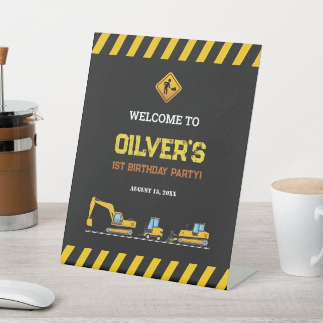 Construction Dump Trucks Party Decor Welcome Sign (In SItu)