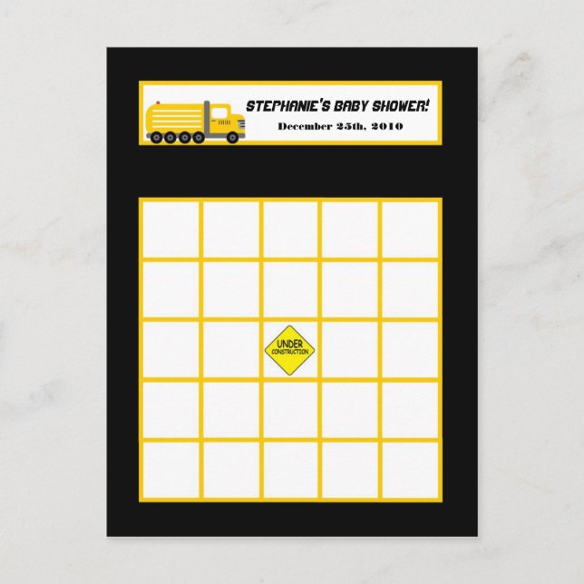 Construction d'une carte de bingo écrite (Devant)