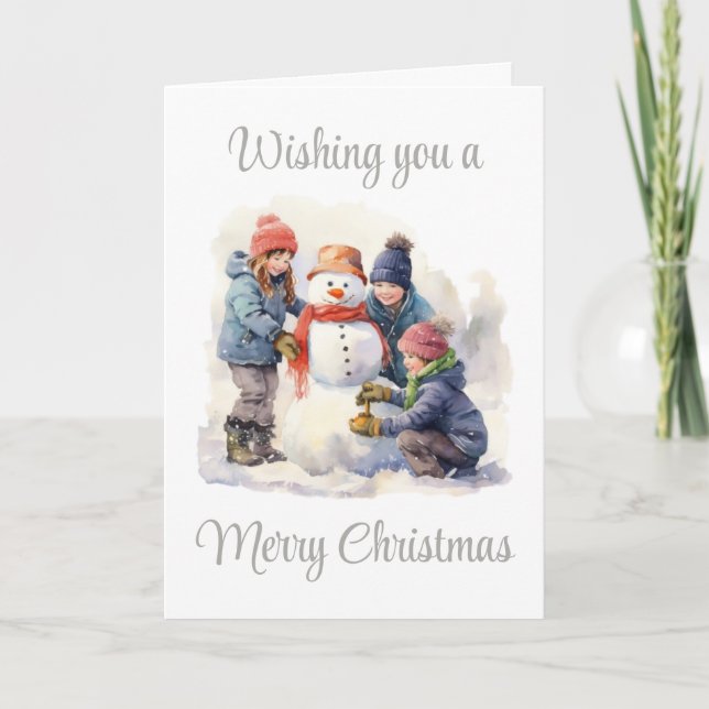 Construction d'une carte de Noël Snowman (Devant)
