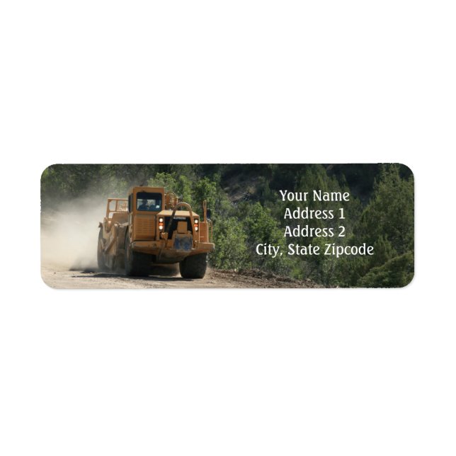 Construction Earthmover Return Address Label (Front)