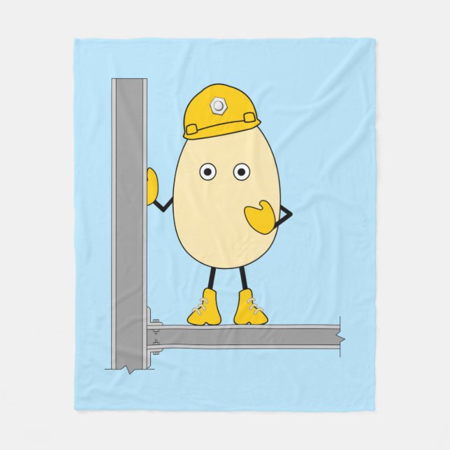 Construction Egghead Fleece Blanket (Front)