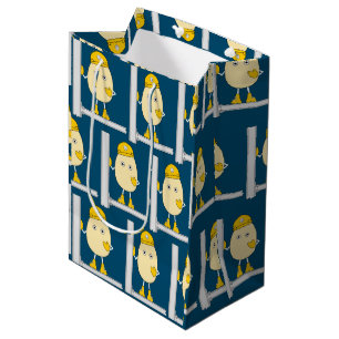 Construction egghead medium gift bag