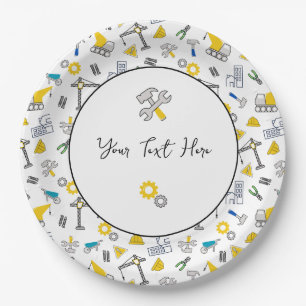 Construction Elements Paper Plate
