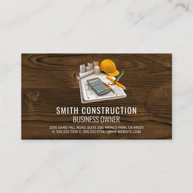 Construction | Engineers | General Contractor Business Card (Front)