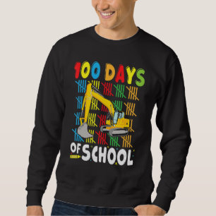 Construction Excavator 100 Days Of School Teachers Sweatshirt