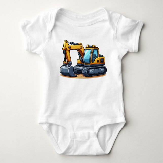 Construction/Excavator  Baby Bodysuit (Front)