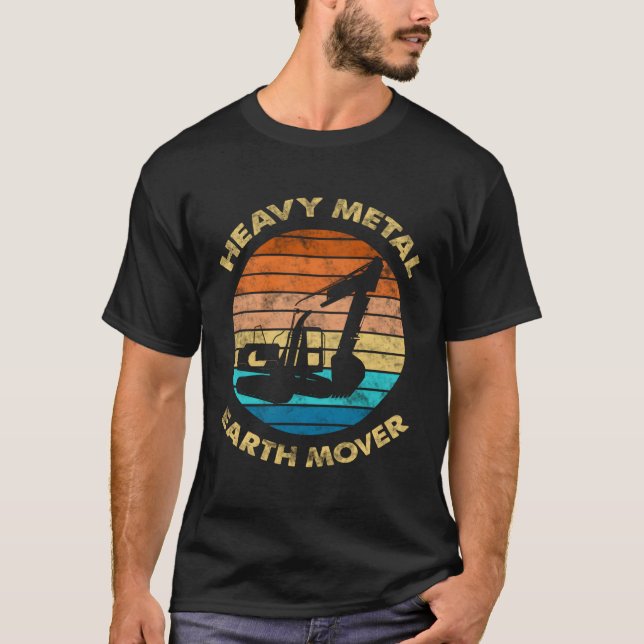 Construction Excavator Bulldozer Truck Crane T-Shirt (Front)